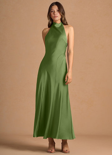 Diantha Olive Green Maxi Dress image1