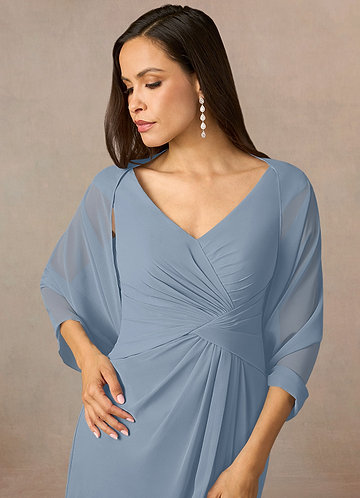front Azazie Matching Color Sarah Chiffon Wrap