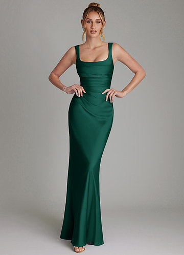 lucille formal satin mermaid dress Strapless Mermaid Satin Dress With Sequin Appliqué main image 1
