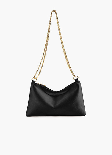 front Bolso de hombro ajustable de satén metálico a juego