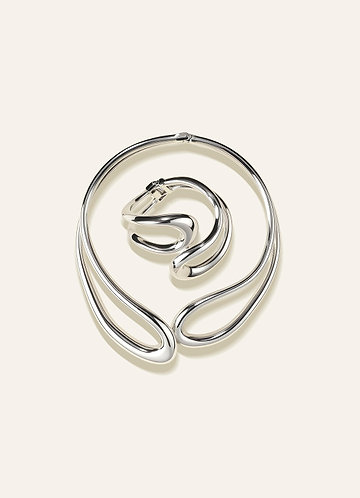 front Sculptural Fluid Curves Jewelry Set