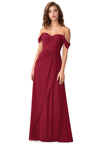 wine colored maid of honor dress