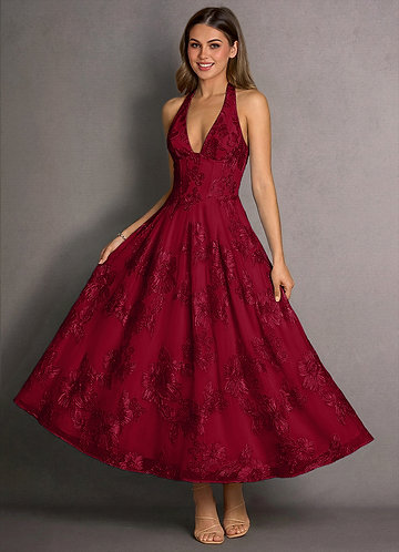 Isabeau Burgundy Maxi Dress image1