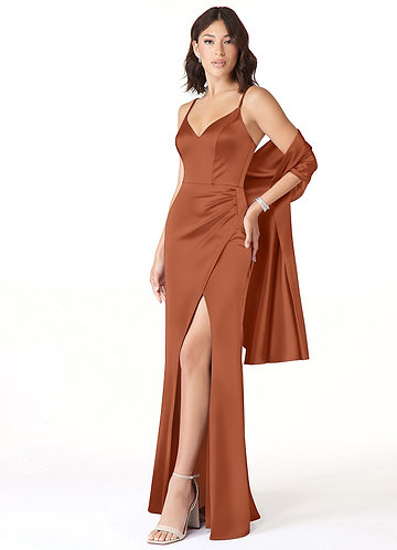 front Azazie Matching Color Stretch Satin Shawl