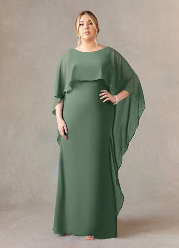 Azazie Dion Mother of the Brides Dresses Eucalyptus Sheath Scoop Stretch Crepe Dress image1