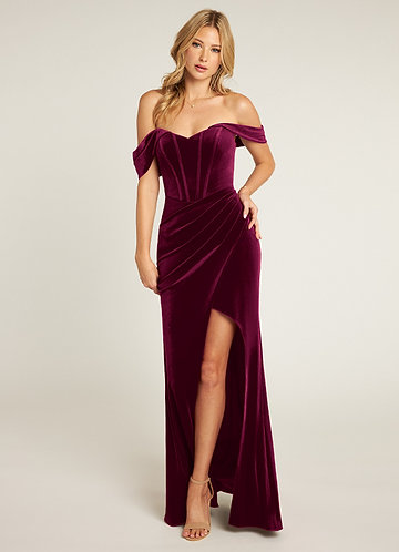Jas Wine Velvet Maxi Dress image1