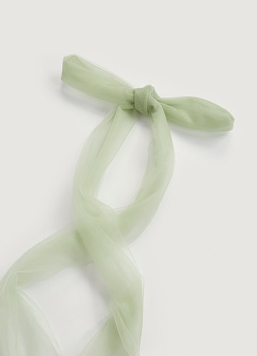 front Matching Color Tulle Bow Sash