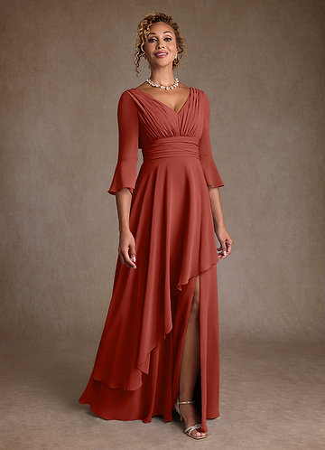 semi formal tea length dresses with sleeves Tea Length Long Sleeve Formal Dress Tea Length & Long Sleeves Mac Duggal  5716 main image 0