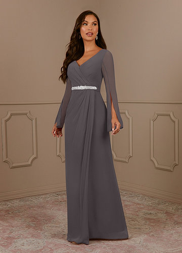 mesh maxi dress long sleeve Velvet Flocking Maxi Mesh Layered Dress Mocha Multi / Small