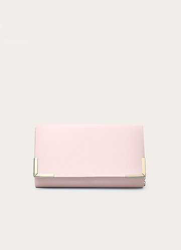 front Matching Color Matte Satin Envelope Clutch Bag