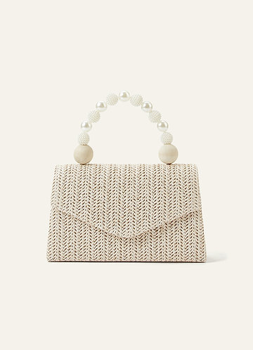 front Woven Wicker Handbag