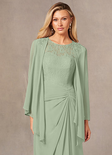 front Azazie Enveloppement En Mousseline Moxie De Couleur Assortie