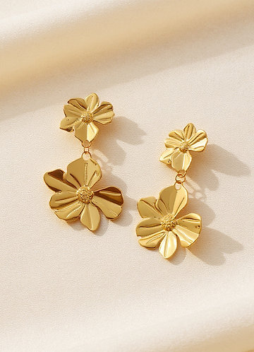 front Flower Splicing Earrings