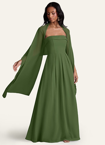 front Azazie Matching Color Chiffon Shawl