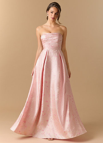 azazie pink floral dress Azazie Kaiden