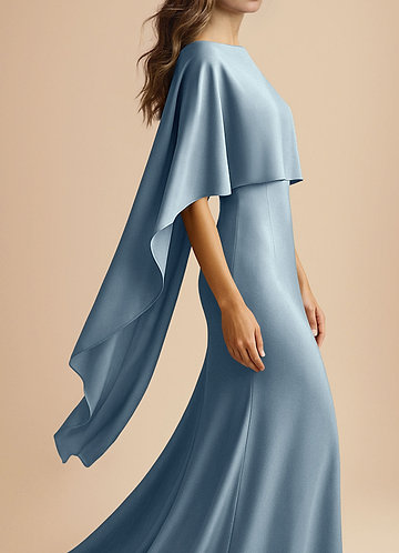 front Azazie Matching Color Stretch Satin Multiway Cape