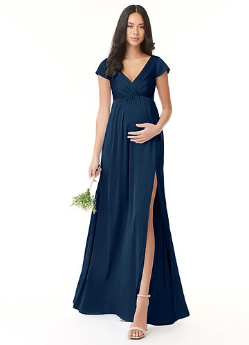 Azazie Allessia Stretch Satin Dress Maternity Bridesmaid Dresses  image1