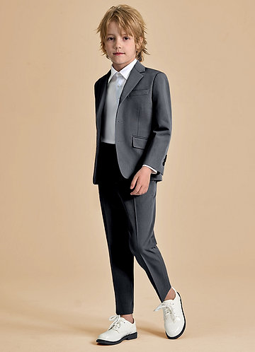 front Oliver Boys Charcoal 2-Piece Suit