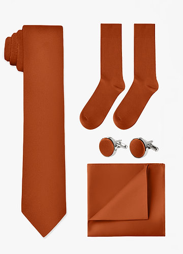 front Matching Wide Tie & Pocket Square & Cuff Links & Socks Set