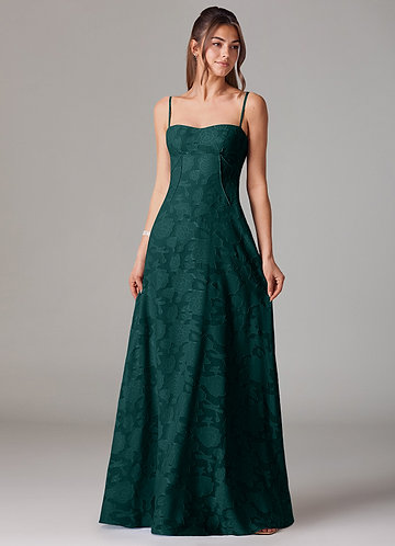 Azazie Valentine Bridesmaid Dresses Pine A-Line Sweetheart Neckline Floral Burnout Dress image1