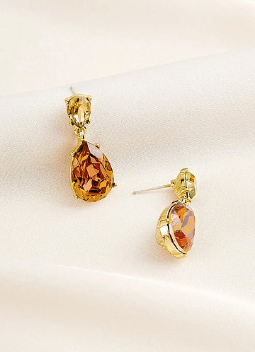 front Gemstone Drop Earrings