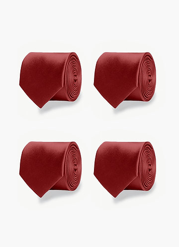 front Matte Satin Matching Groomsmen Tie Set – 4 Pieces