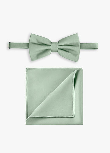 front Stretch Satin Bow Tie and Pocket Square Set