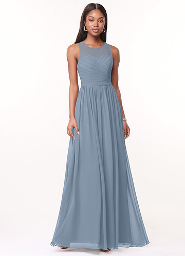 princess polly baby blue dress Elitara Ladies' Boat Neck Long Sleeve Bridesmaid Dress With Twisted Waist,  (Adult) Elegant Formal Evening Prom Wedding Guest Gown, For Graduation,  Dinner Party Dress main image 0
