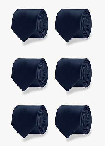 front Matte Satin Matching Groomsmen Tie Set – 6 Pieces