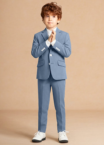 front Finn Dusty Blue Boy 2-Piece Suit