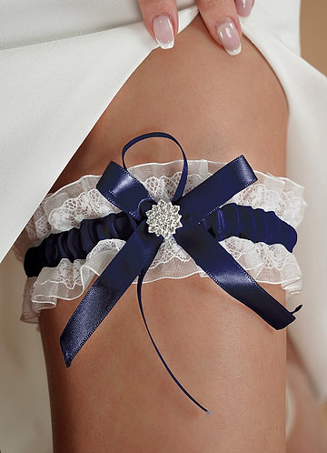 front Blue Lace Wedding Garter