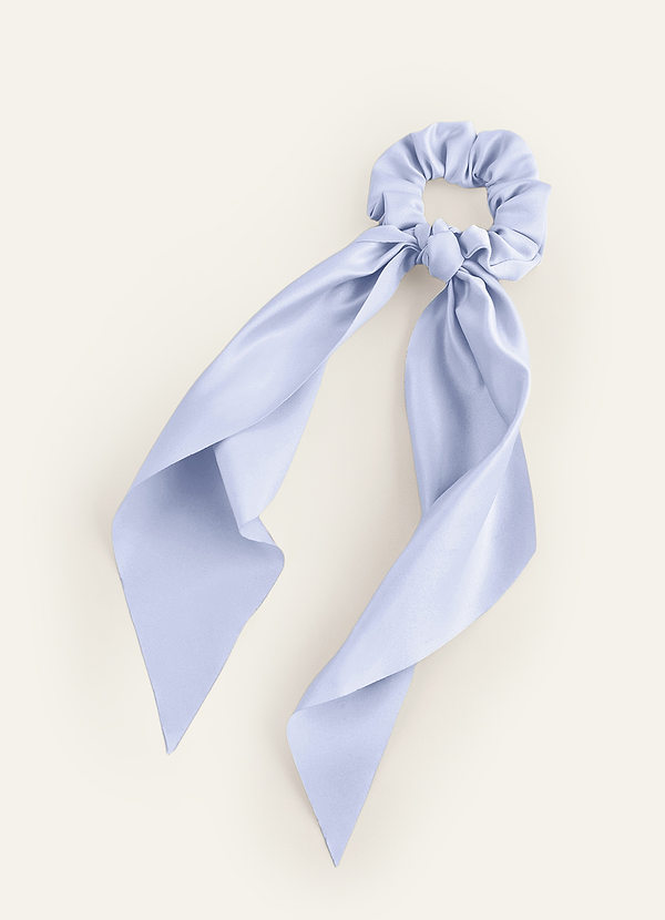 front Matching Color Matte Satin Hair Scarf Scrunchie