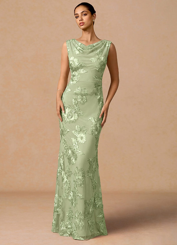 Abito Lungo Verde Chiaro Elowis image1