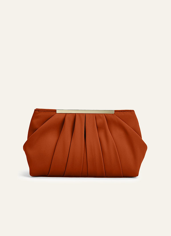 front Matchande färg Stretch Satin Plisserad Clutch