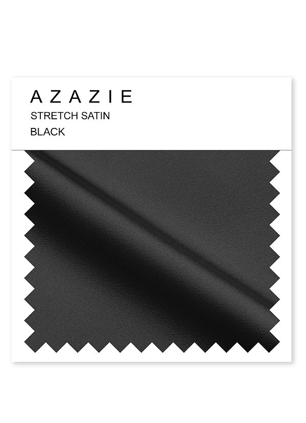 front Azazie Black Stretch Satin Swatch