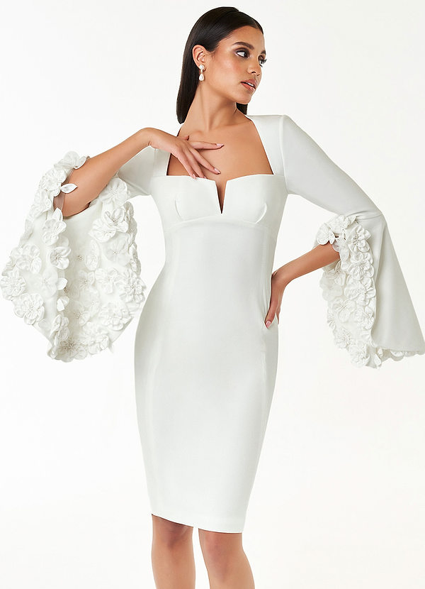 Alanis White Floral Sleeve Midi Dress image2