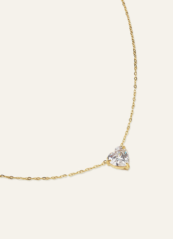 front Crystal Heart Pendant Necklace