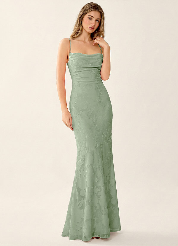 Natasha Light Green Jacquard Corset Mermaid Prom Dress image1