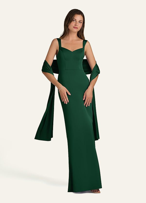 front Azazie Châle En Satin Extensible De Couleur Assortie