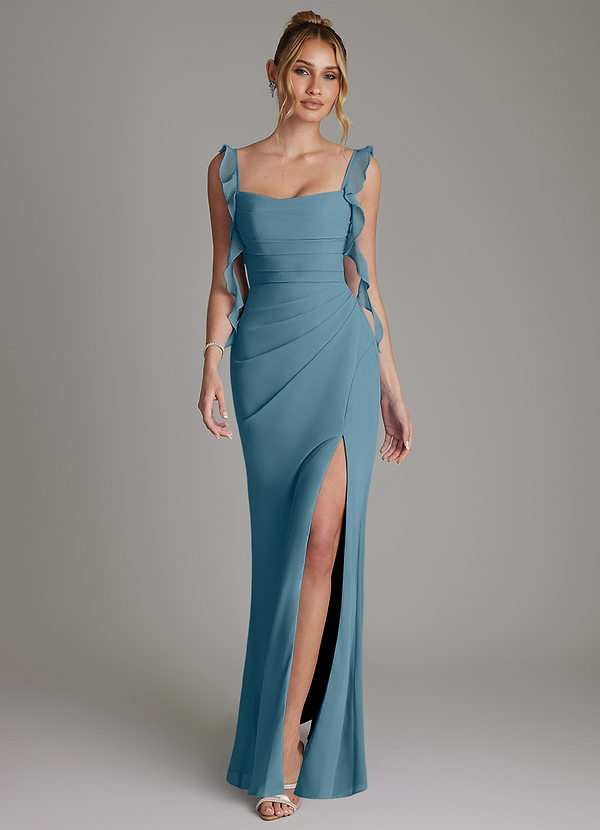 Azazie Jessamine Bridesmaid Dresses Bermuda Mermaid Corset Chiffon Dress image1