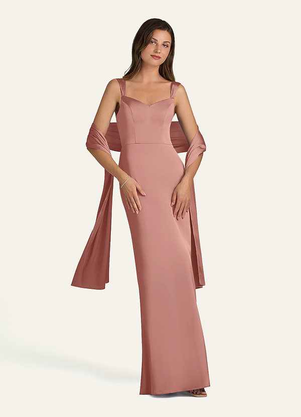 front Azazie Matching Color Stretch Satin Shawl