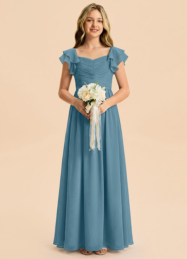 Azazie Anaya Junior Bermuda A-Line Sweetheart Neckline Chiffon Dress image1