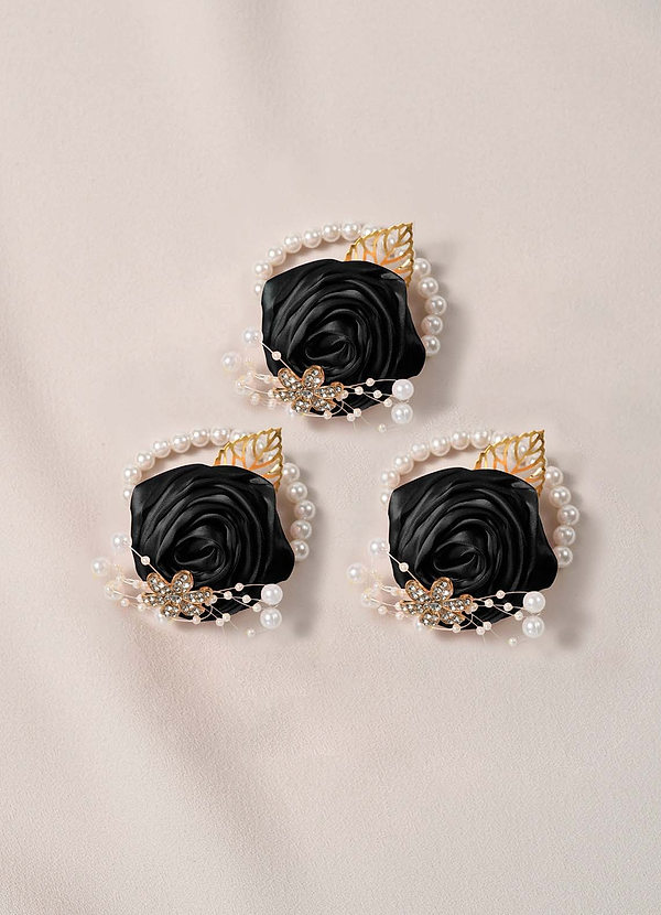front Corpete de pulso para madrinhas de casamento com 3 peças e pulseira de pérolas