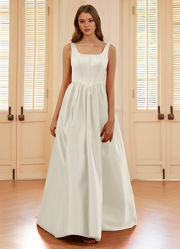 Blakellya Elfenbein A-Linien-Abendkleid mit Korsett und Stäbchen image1