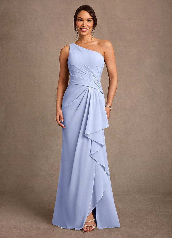 Azazie Floy Mother of the Brides Dresses Ice Sheath One Shoulder Chiffon Dress image1