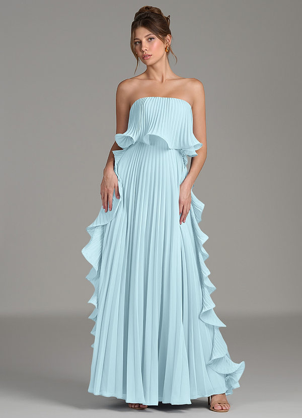 Alexia Bridesmaid Dresses Cloud Blue A-Line Ruched Chiffon Dress image1