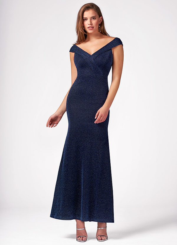 navy maxi formal dress