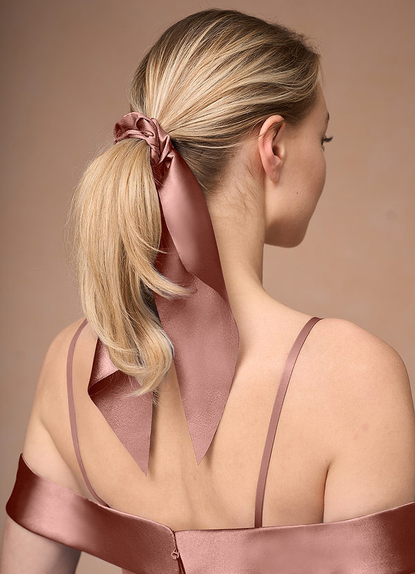 front Elastico per capelli in raso opaco coordinato