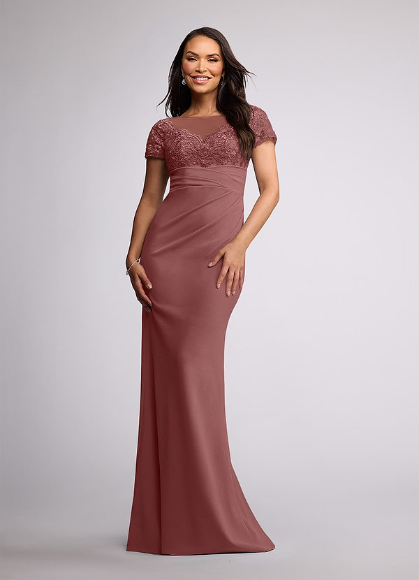 Desert Rose Azazie Susan Desert Rose Sheath Lace Stretch Crepe Dress | Azazie