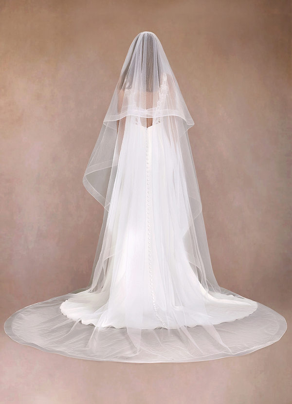 Richelle Cathedral Veil with Blusher | Azazie display picture 2